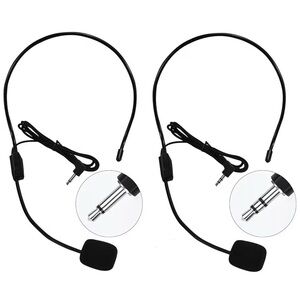 Black Wired Headset Microphone